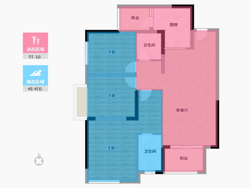 四川省-成都市-德商天骄城学府-92.41-户型库-动静分区