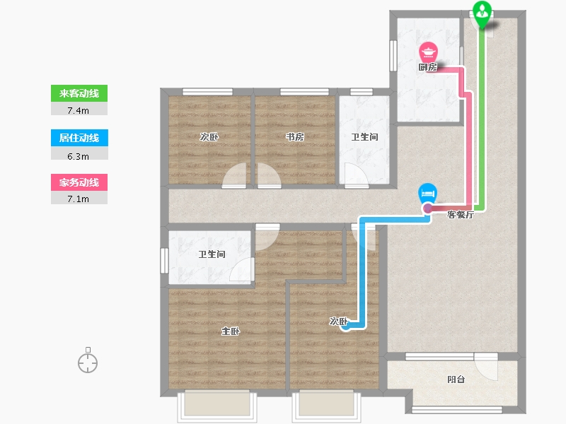 山东省-青岛市-胶州凯旋门-113.60-户型库-动静线