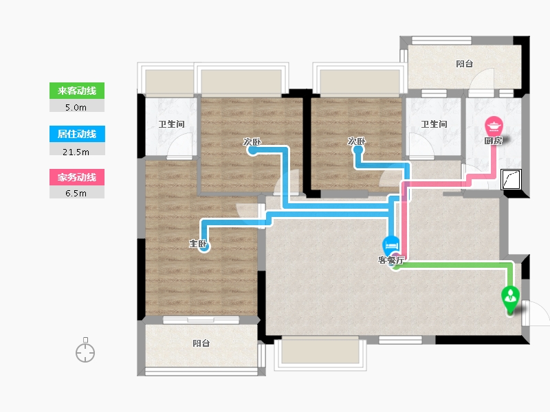 四川省-成都市-恒大银海湖-87.81-户型库-动静线