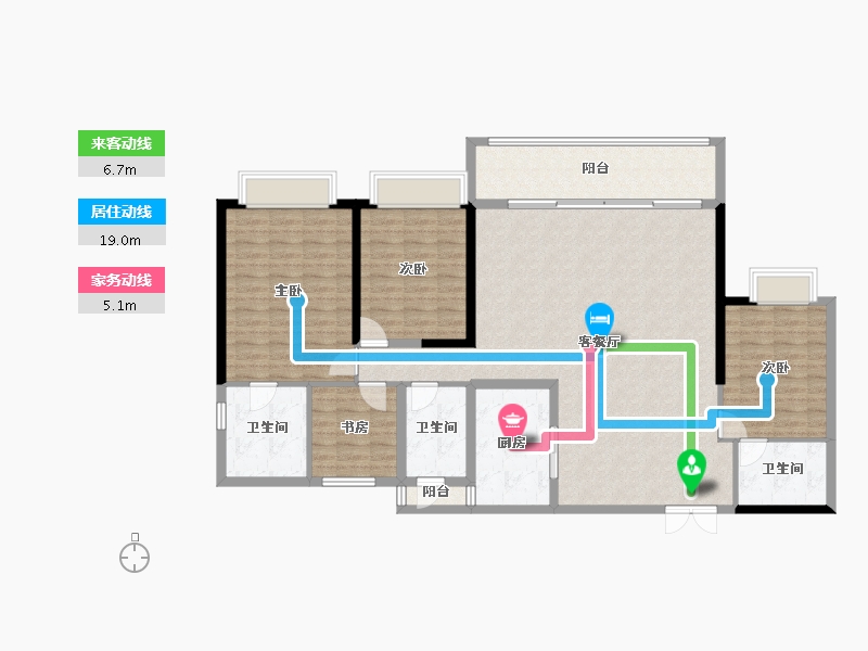 重庆-重庆市-阳光城天澜道11号-140.82-户型库-动静线