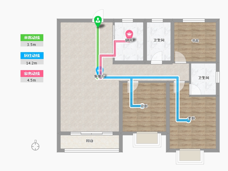 山东省-青岛市-金日君基新天地-88.00-户型库-动静线