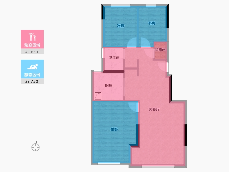 浙江省-金华市-万科城-68.01-户型库-动静分区