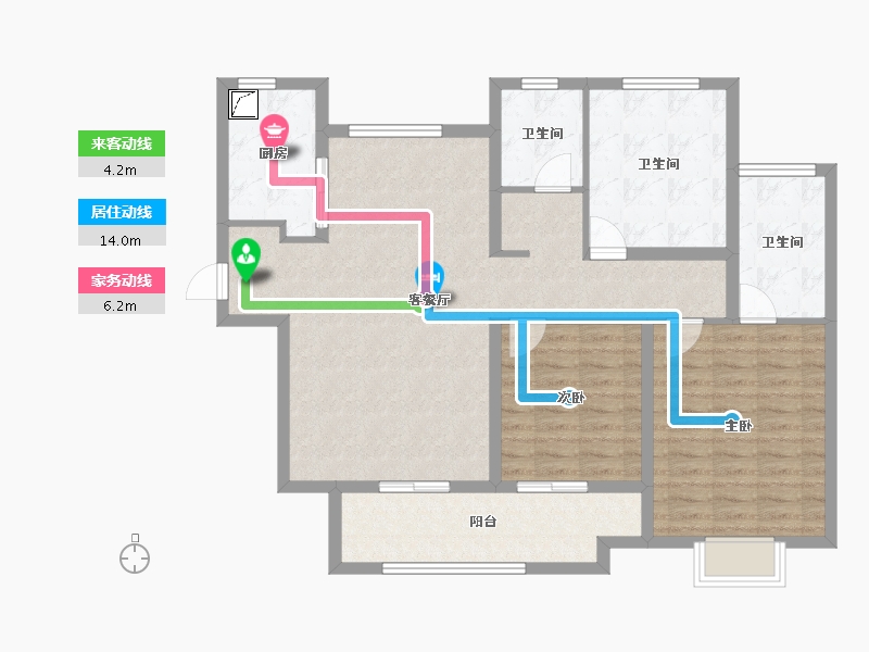 江苏省-徐州市-泉城壹號院-103.43-户型库-动静线