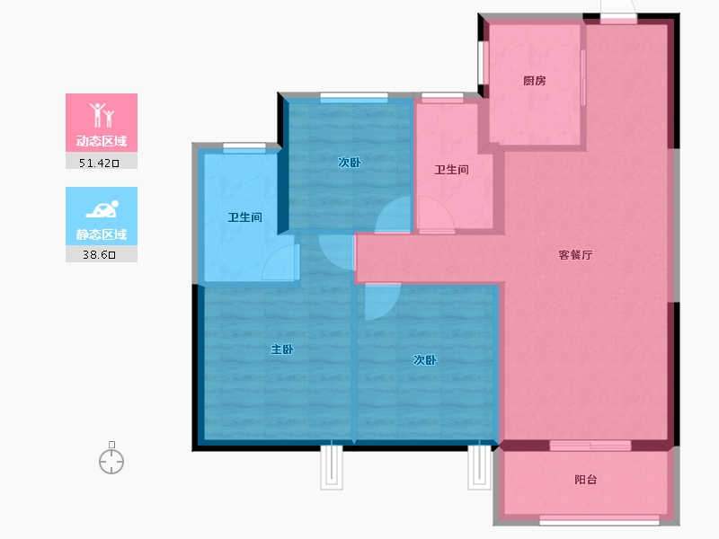 浙江省-绍兴市-金茂暨阳府-80.68-户型库-动静分区