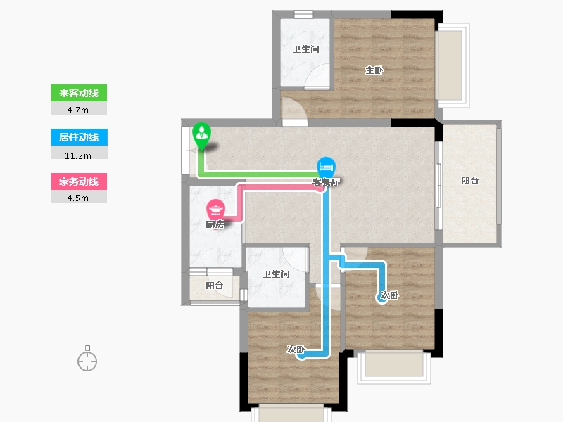 广东省-惠州市-丽日湖逸家园二期-75.24-户型库-动静线