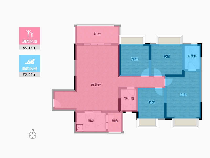 四川省-成都市-锦德天府-103.11-户型库-动静分区