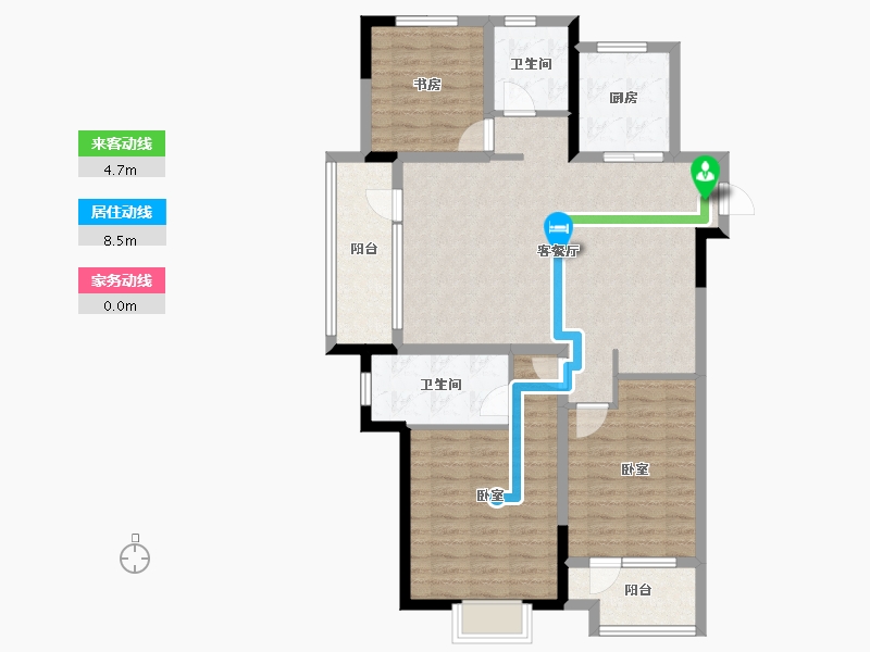 山东省-青岛市-紫金华府-104.80-户型库-动静线