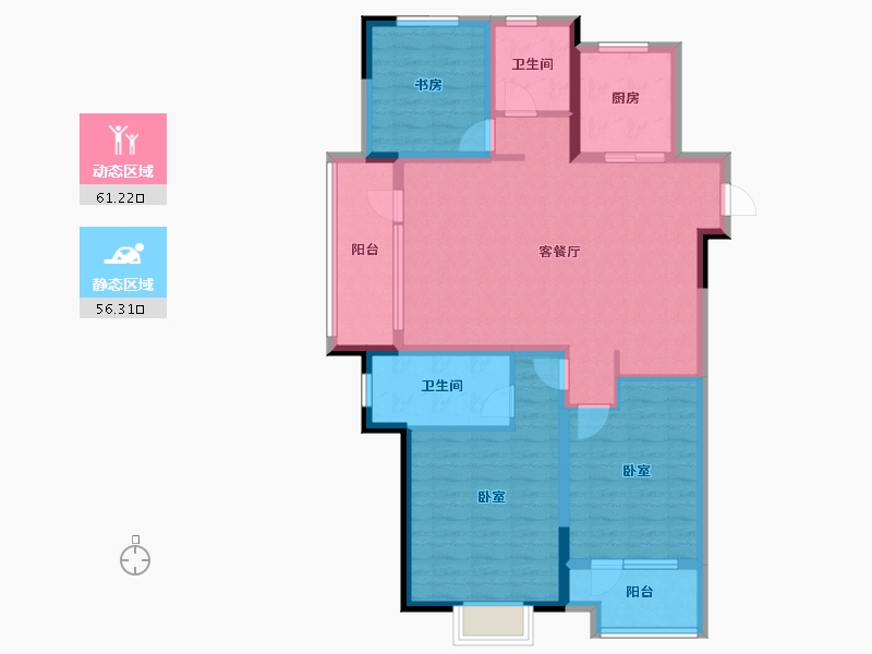 山东省-青岛市-紫金华府-104.80-户型库-动静分区