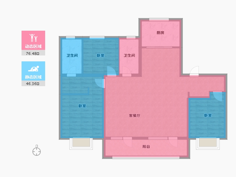 山东省-青岛市-海尔产城创翡翠公园-110.40-户型库-动静分区