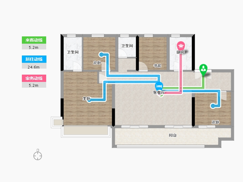 陕西省-铜川市-大唐养生小镇-122.00-户型库-动静线