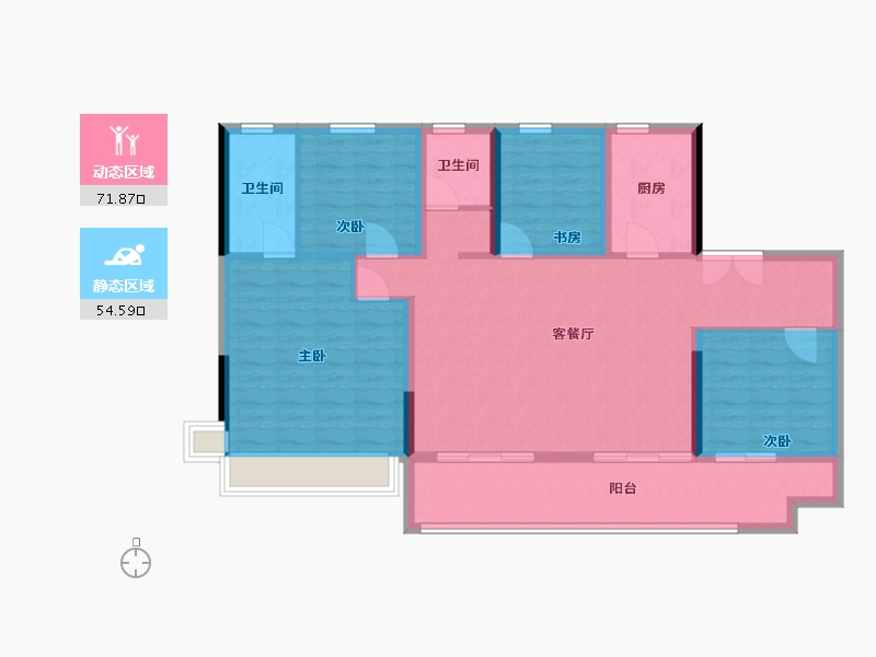 陕西省-铜川市-大唐养生小镇-122.00-户型库-动静分区