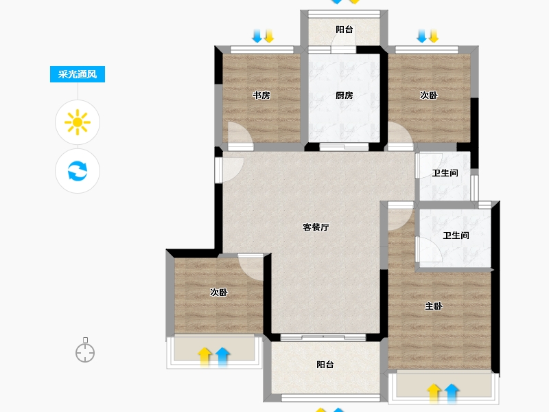 四川省-成都市-金成德信锦绣天成-79.14-户型库-采光通风