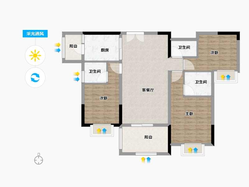 广东省-中山市-天明东华阁-98.30-户型库-采光通风