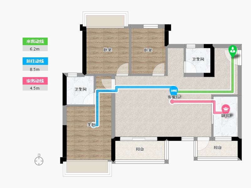 四川省-成都市-金科中梁美院-79.14-户型库-动静线