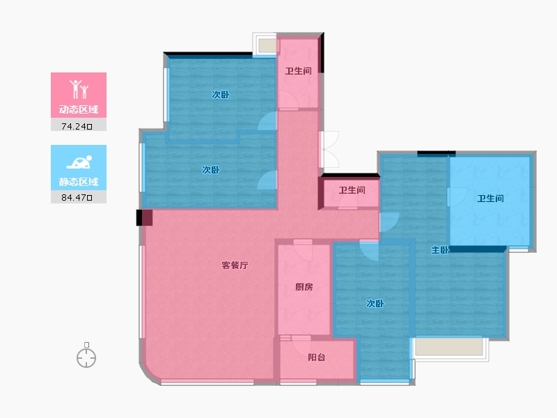 重庆-重庆市-香港置地启元-143.66-户型库-动静分区