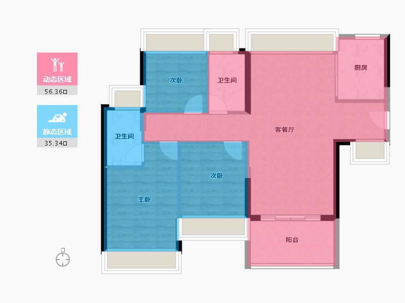 广东省-惠州市-星河臻誉府-82.67-户型库-动静分区