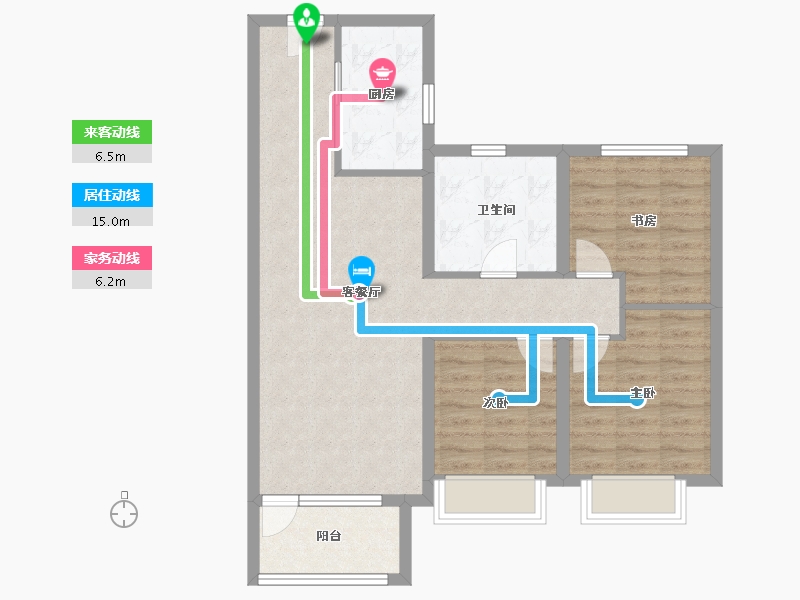 山东省-青岛市-胶州凯旋门-80.80-户型库-动静线