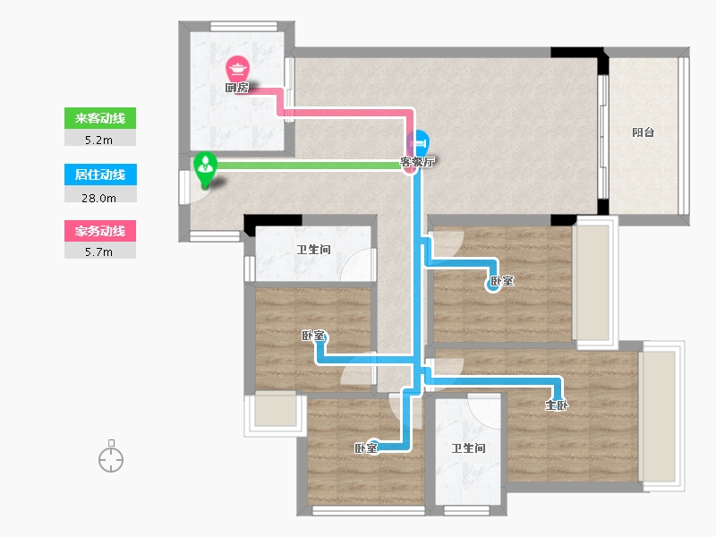 广东省-惠州市-康馨华府-88.79-户型库-动静线