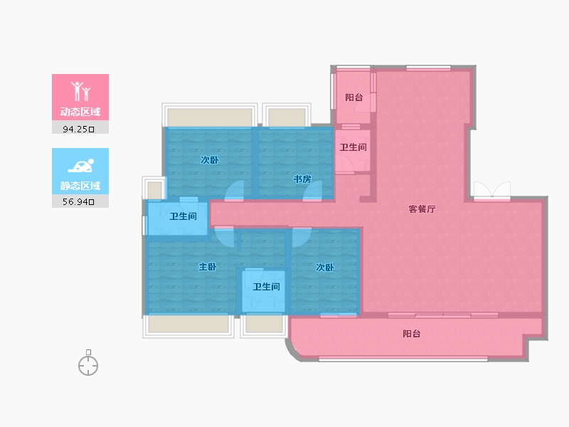 重庆-重庆市-中粮天悦壹号-136.11-户型库-动静分区