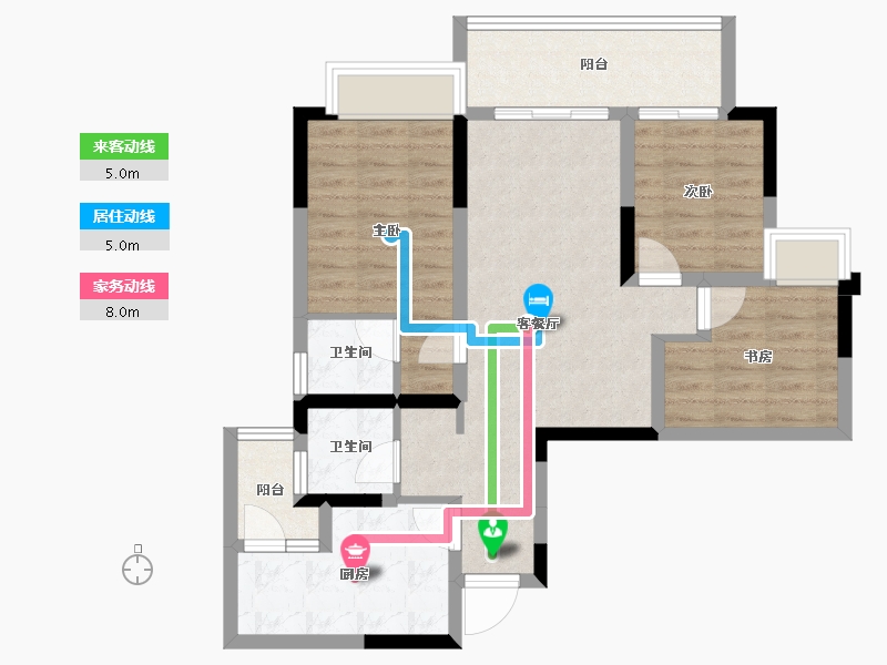 重庆-重庆市-金科南山-75.42-户型库-动静线