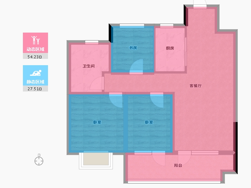 山东省-青岛市-紫金华府-72.00-户型库-动静分区