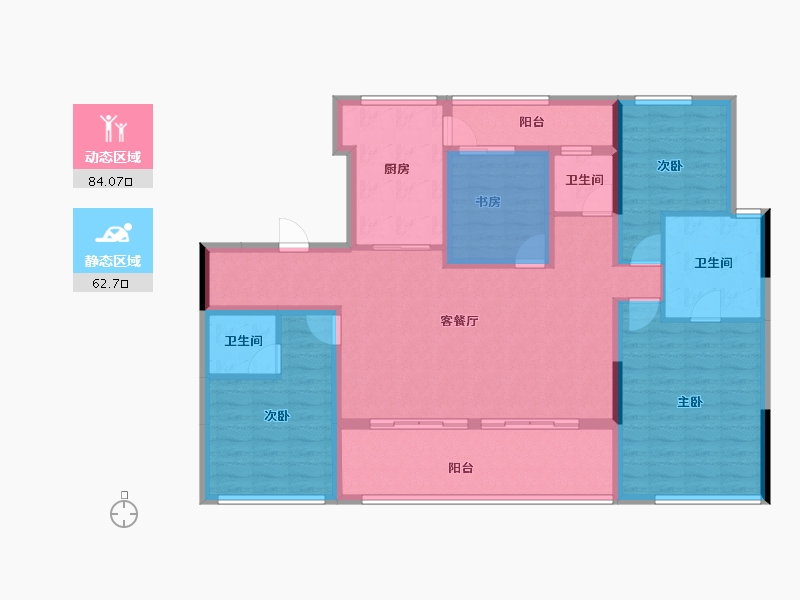 重庆-重庆市-重庆融创壹号院-124.38-户型库-动静分区