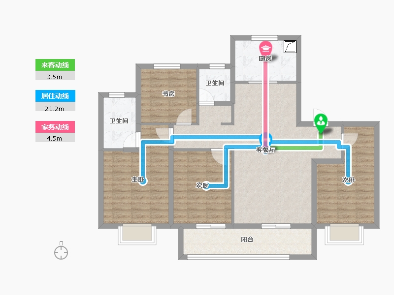 江苏省-徐州市-中南恒通和平府-104.00-户型库-动静线