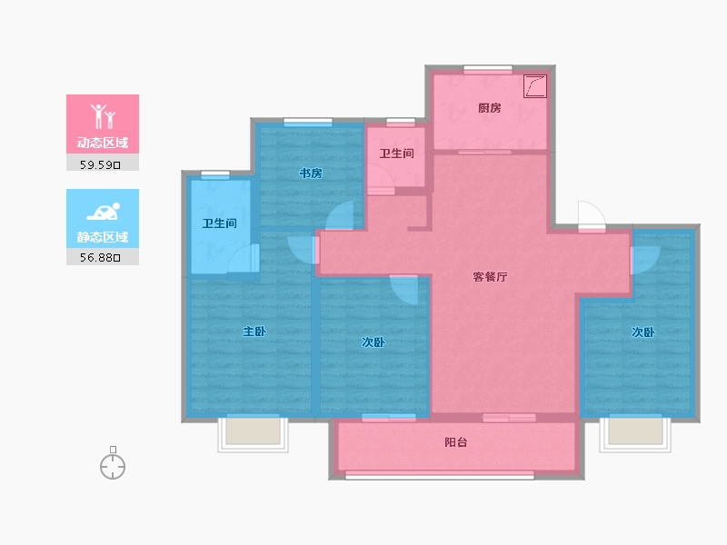 江苏省-徐州市-中南恒通和平府-104.00-户型库-动静分区