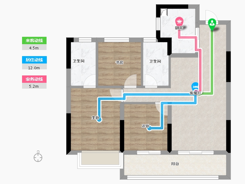 浙江省-金华市-联利文澜苑-71.20-户型库-动静线