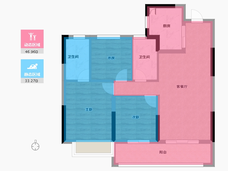 浙江省-金华市-联利文澜苑-71.20-户型库-动静分区