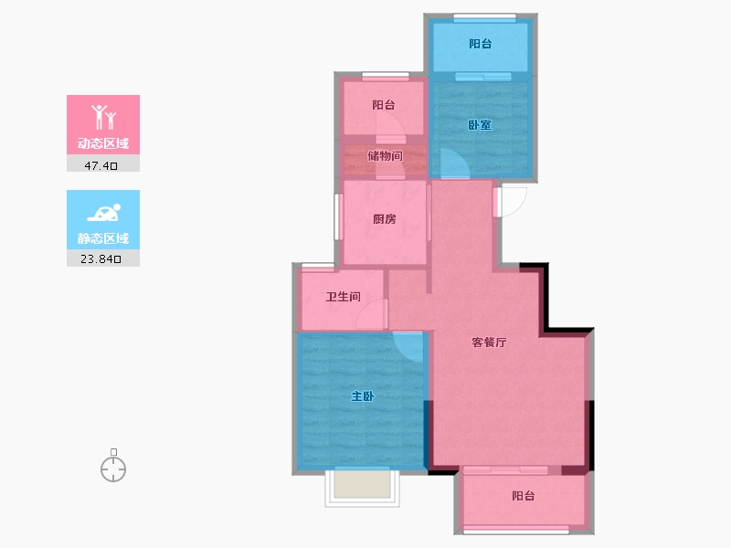 江苏省-苏州市-信创上坤望湖四季-63.01-户型库-动静分区