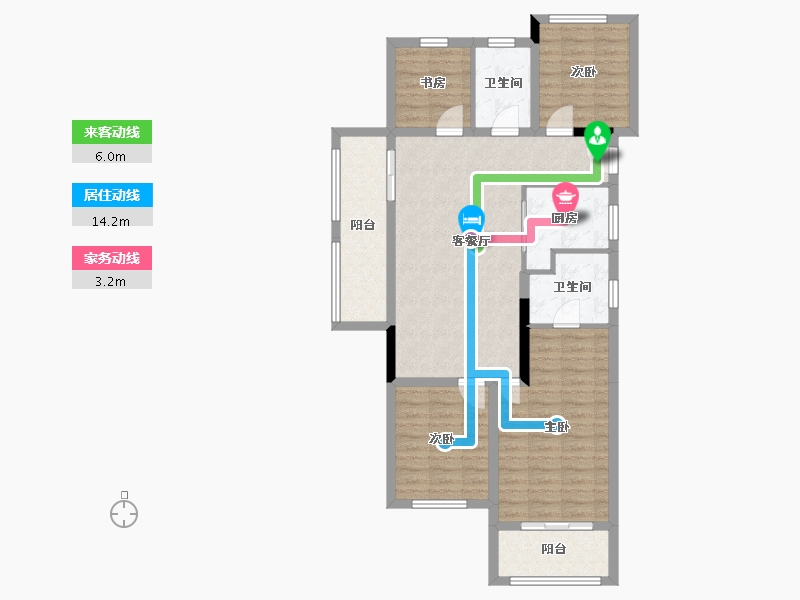 浙江省-绍兴市-华都杭宸府-96.19-户型库-动静线