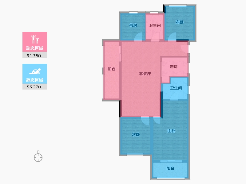 浙江省-绍兴市-华都杭宸府-96.19-户型库-动静分区