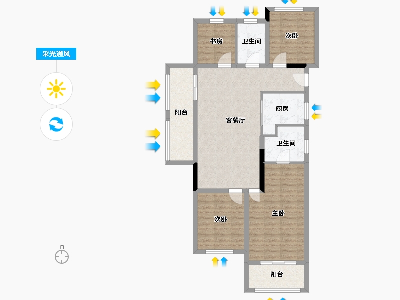 浙江省-绍兴市-华都杭宸府-96.19-户型库-采光通风