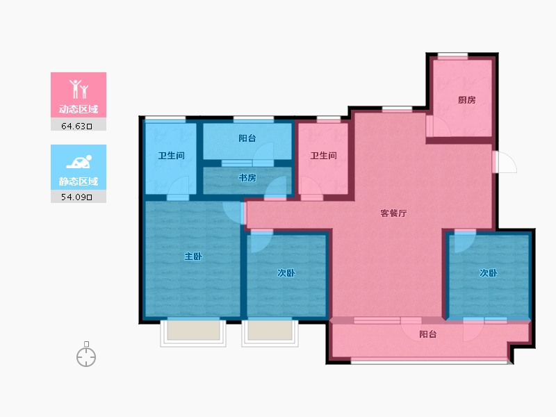 山东省-青岛市-星海府-104.00-户型库-动静分区