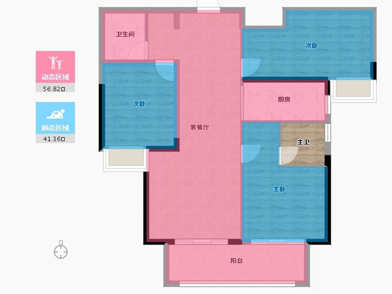 江苏省-徐州市-弘元峯境-92.00-户型库-动静分区