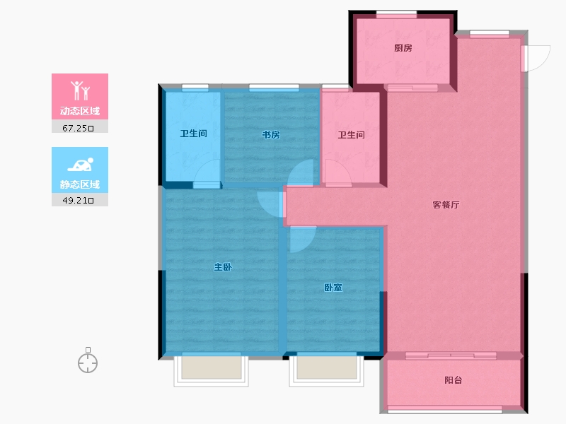 陕西省-西安市-华润置地未来城市-105.60-户型库-动静分区