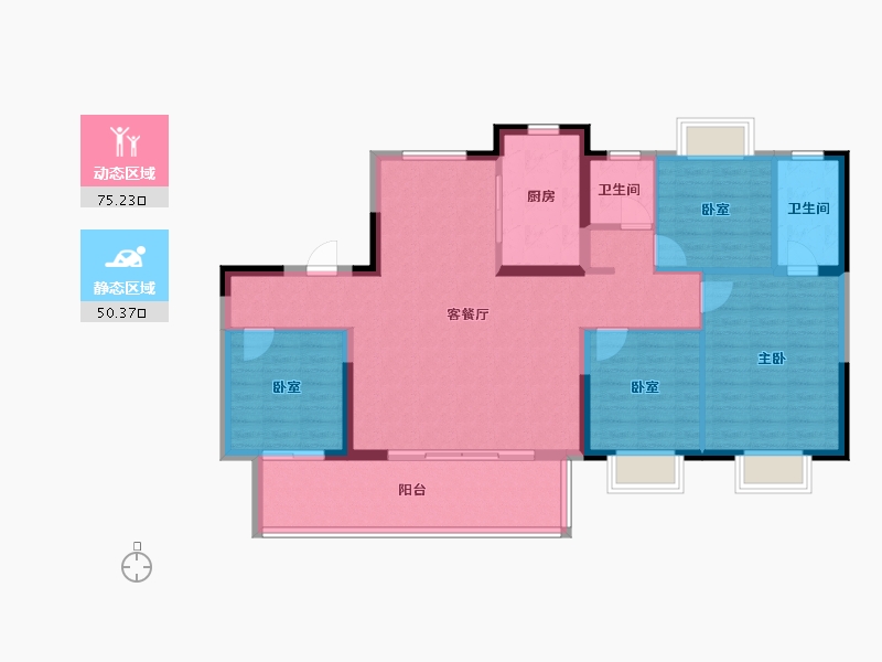 江苏省-常州市-碧桂园都市森林-114.00-户型库-动静分区