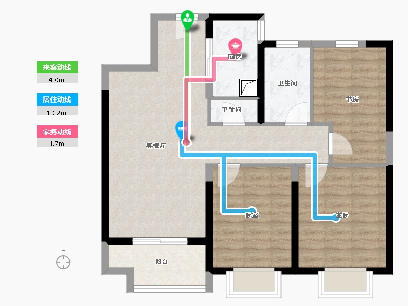 浙江省-宁波市-中昂·祥云府-77.00-户型库-动静线