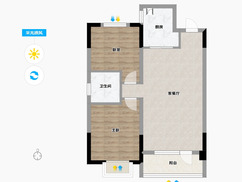 黑龙江省-哈尔滨市-碧桂园·欧洲城拉菲小镇-64.21-户型库-采光通风