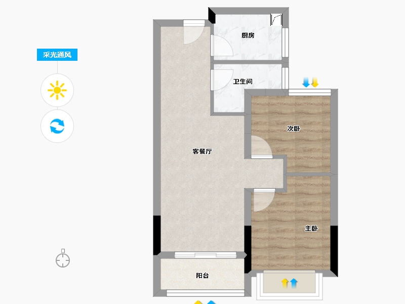 浙江省-金华市-联利文澜苑-50.41-户型库-采光通风