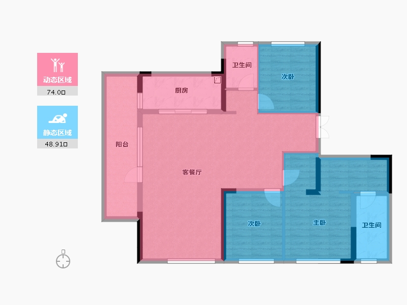 四川省-成都市-武侯金茂府-110.27-户型库-动静分区