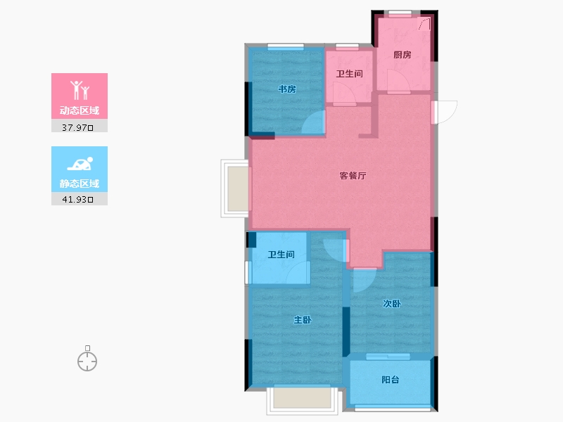 浙江省-金华市-联利文澜苑-71.19-户型库-动静分区