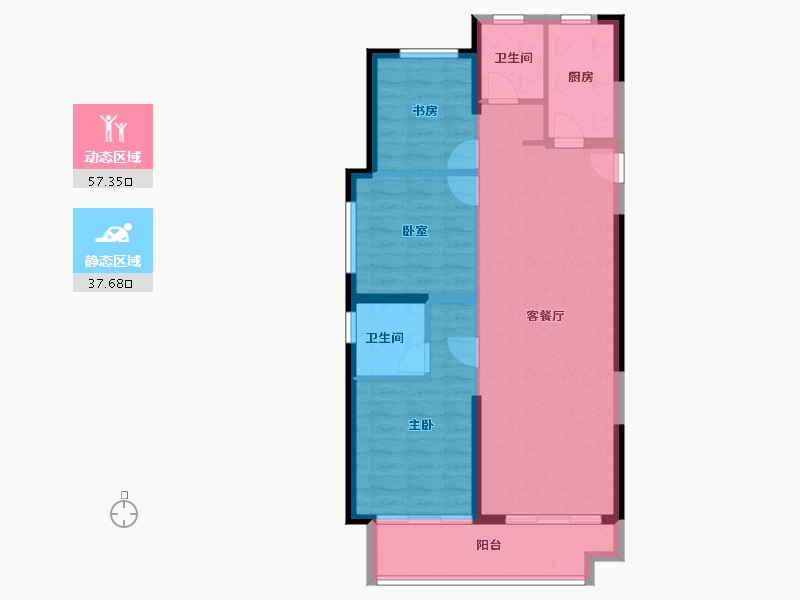 浙江省-宁波市-中昂·祥云府-86.01-户型库-动静分区