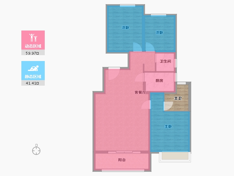 江苏省-徐州市-弘元峯境-96.00-户型库-动静分区