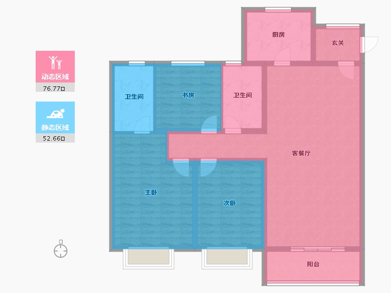 陕西省-西安市-华润置地未来城市-116.49-户型库-动静分区