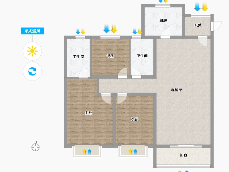 陕西省-西安市-华润置地未来城市-116.49-户型库-采光通风