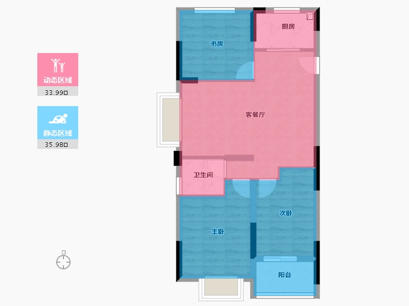 浙江省-金华市-联利文澜苑-62.40-户型库-动静分区