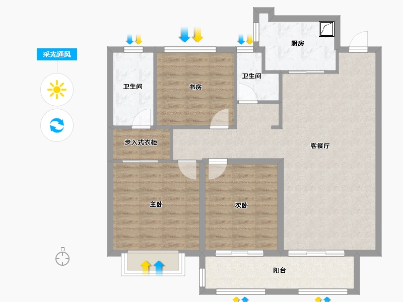 江苏省-宿迁市-熙悦上宸-100.00-户型库-采光通风