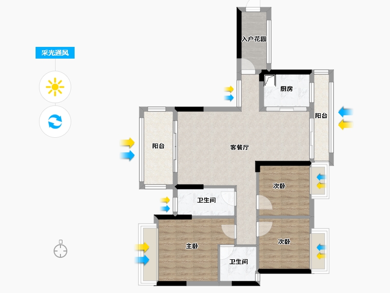 湖南省-永州市-御澜府-120.16-户型库-采光通风